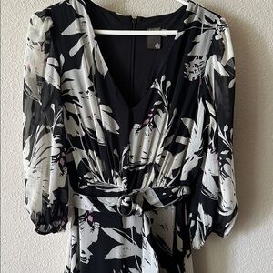 Taylor Black and White Floral Dress